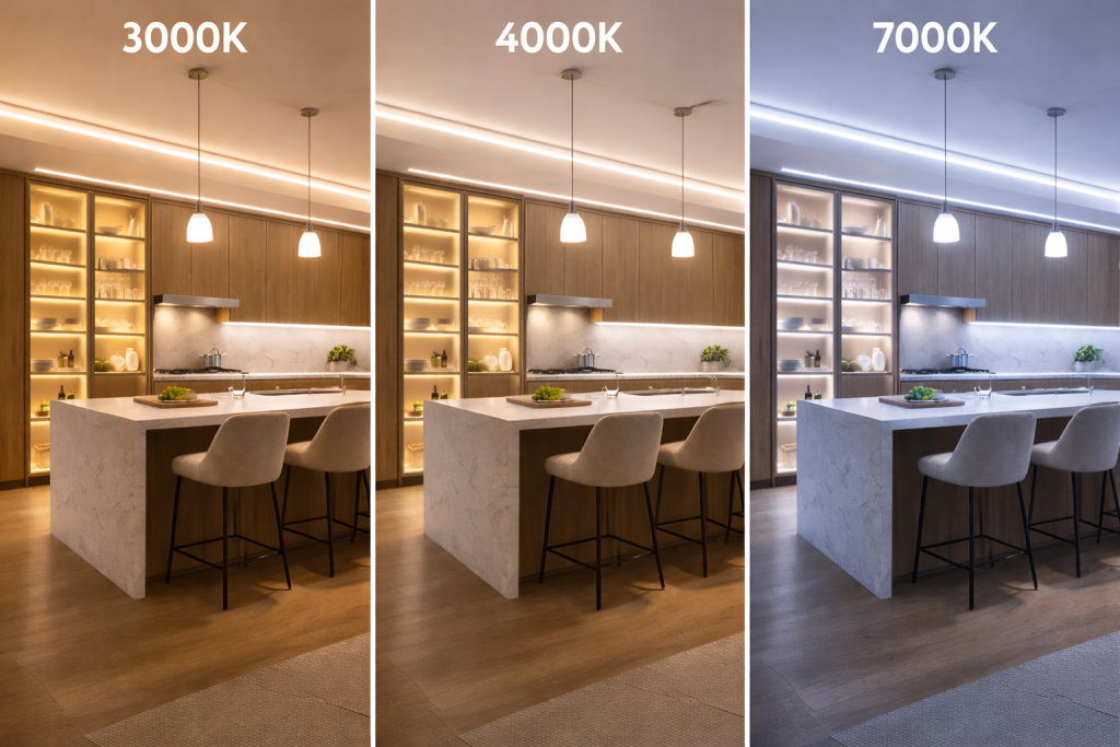 efectos de la temperatura de la luz en ambiente